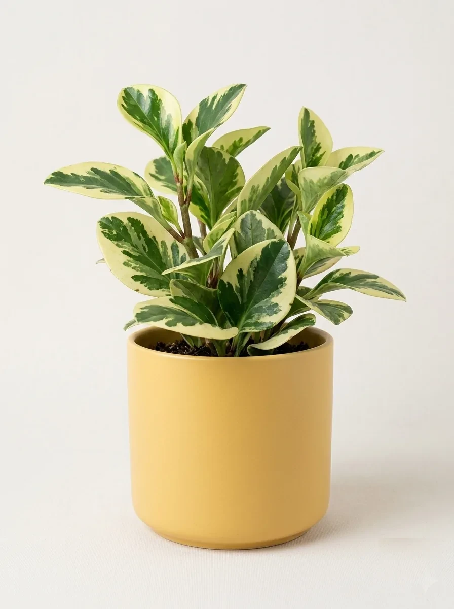 Peperomia variegada en maceta
